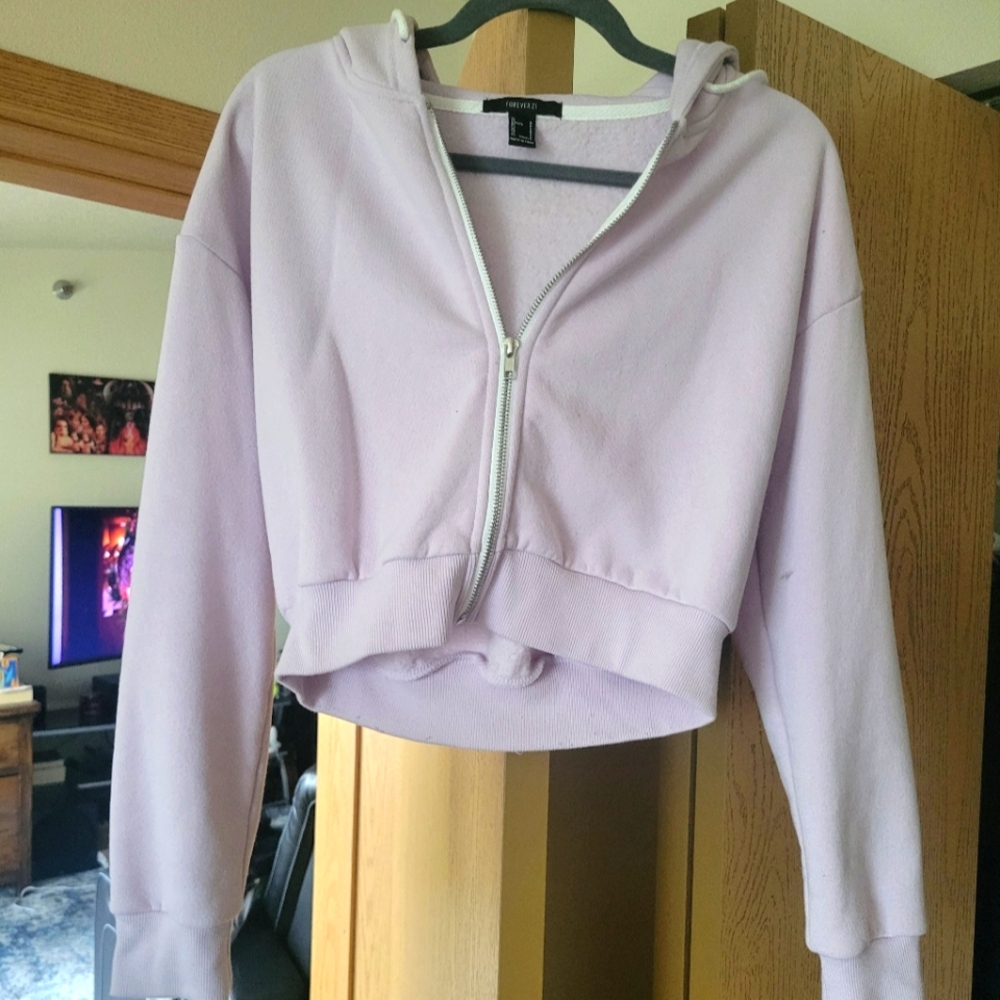 Cropped Zip Up Hoodie